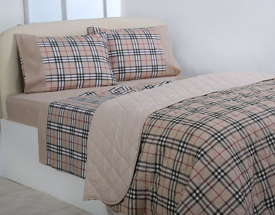Silk Fashion Semi Double Bed Sheets Set 180x260cm Brown 3 Pieces