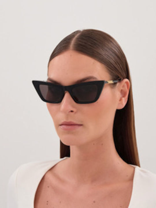 Bottega Veneta Unisex Γυαλιά Ηλίου με Μαύρο Κοκκάλινο Σκελετό και Μαύρο Φακό BV1446S 001