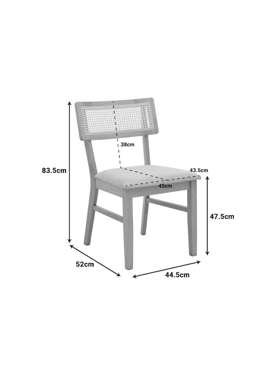 Raffles Ess- und Küchenstühle Hölzernes Grau Beige 47x48x83.5cm