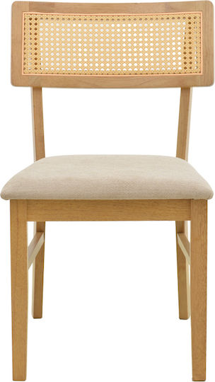 Raffles Καρέκλα Τραπεζαρίας Ξύλινη Γκρι Μπεζ 47x48x83.5εκ.