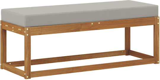 Dining Bench with Wooden Surface Light Grey 115x43x37cm