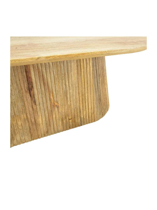 Oval Central Coffee Table Aithra Made of Solid Wood Natural Colour W120xD60xH42cm