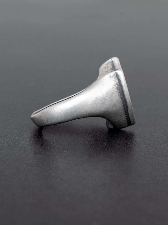 Männer Ring Handgefertigte Schild aus 925er Silber Größe 57