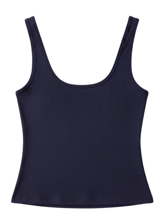 Damen Bluse Ärmellos Marineblau