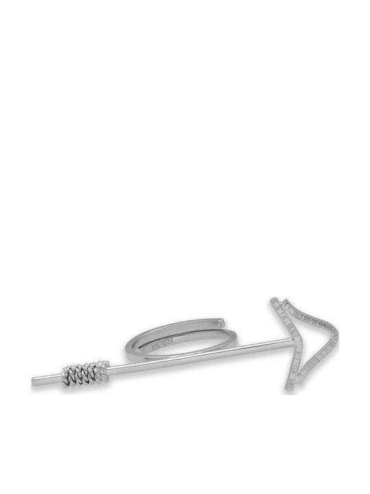 Handgefertigter Vergoldeter Silber 925 Pfeil Ring Größe 48