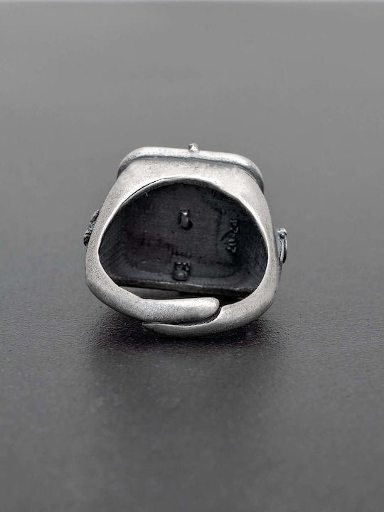 Men's Ring Compass Handmade Silver 925 Size 60