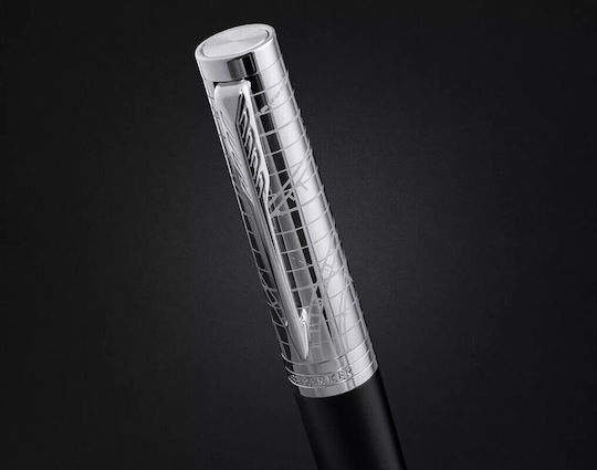 Parker Ingenuity Πένα Γραφής Fine Μαύρη από Ατσάλι με Μαύρο Μελάνι
