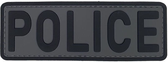 Police Σήμα Pvc 9.8 X 3.5 Εκ Μαύρο Λευκό