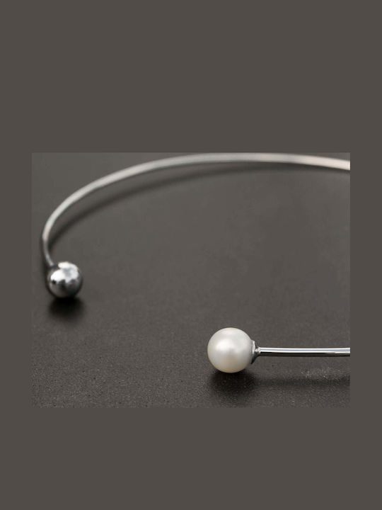 Choker White Pearl Handmade Gold Plated Silver 925