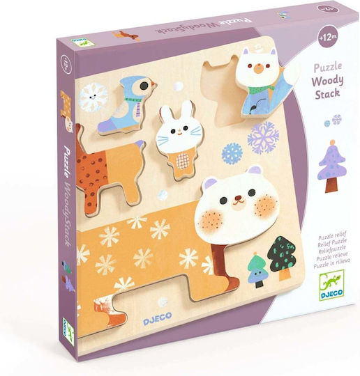 Wooden Kids Pegged Puzzle for 1+ Years Djeco