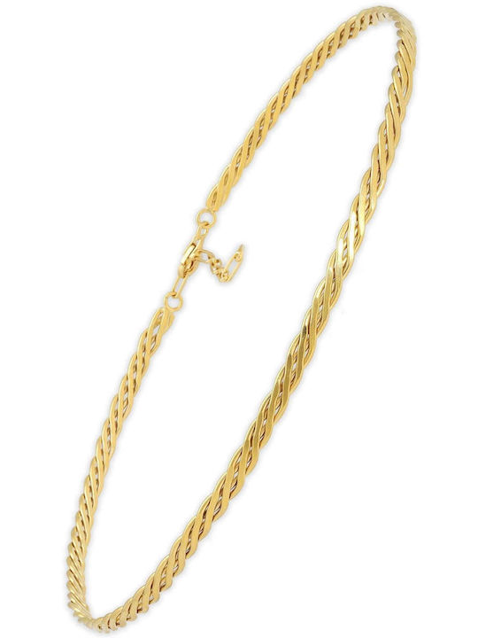 Handmade Rose Gold Plated Silver 925 Choker with Braided Bars