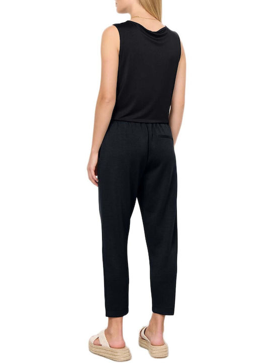 Women's Blouse with Spaghetti Straps & V-Neck Black
