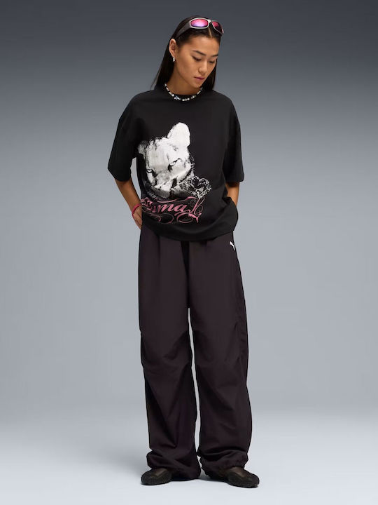 Graphic Γυναικείο Αθλητικό Oversized T-shirt Bedazzled