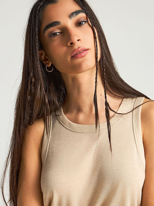 Women's Sleeveless Blouse Beige