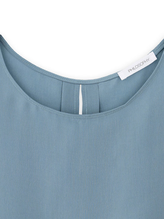 Γυναικείο Crop Top Αμάνικο Dusty Blue
