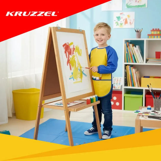 Wasserdichte Kinder Malzubehör Schürze Kruzzel Größe M Gelb Blau