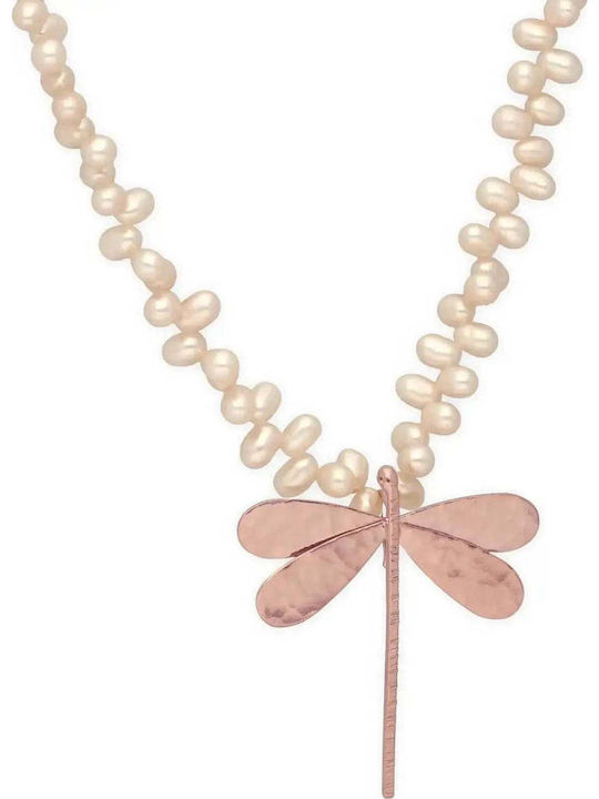 Handmade Silver 925 Butterfly Necklace with Pearls Charms