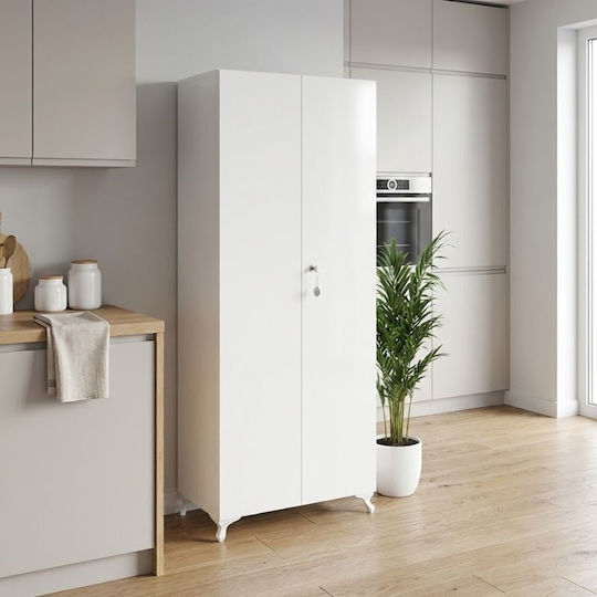 Cilem Holz-Schuhschrank Weiß B70xT32xH188cm