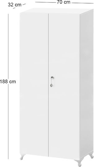 Cilem Holz-Schuhschrank Weiß B70xT32xH188cm