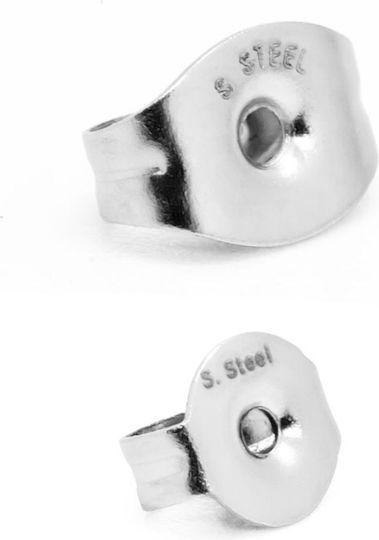 Earring Clasps Butterfly 4pcs Stainless Steel Silver