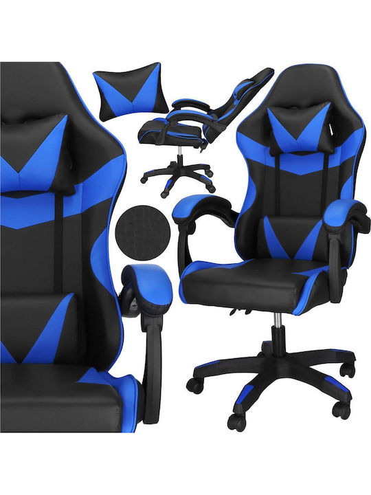 Καρέκλα Gaming Δερματίνης με Ρυθμιζόμενα Μπράτσα Black/Blue