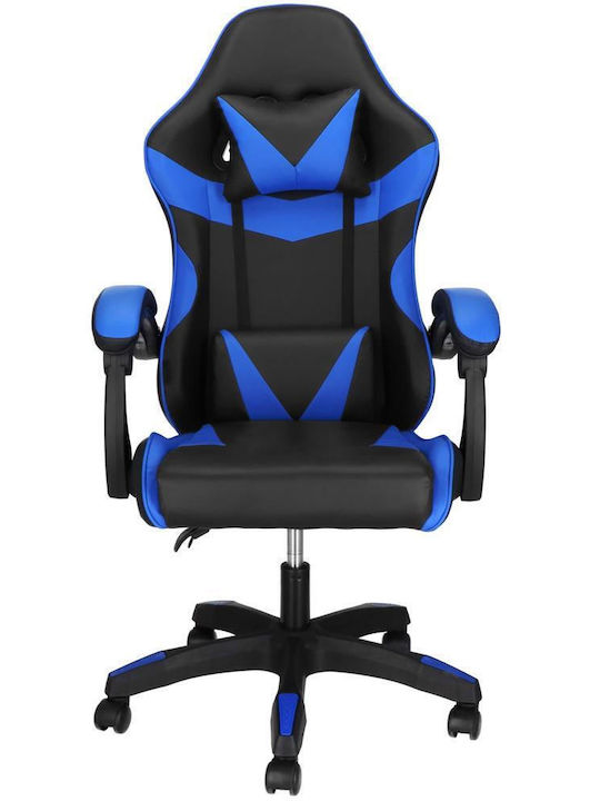 Καρέκλα Gaming Δερματίνης με Ρυθμιζόμενα Μπράτσα Black/Blue