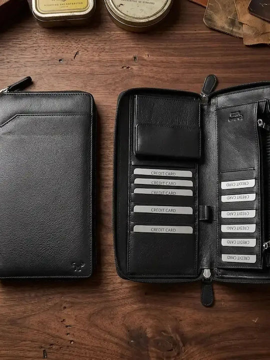 Herrenbrieftasche Leder Schwarz
