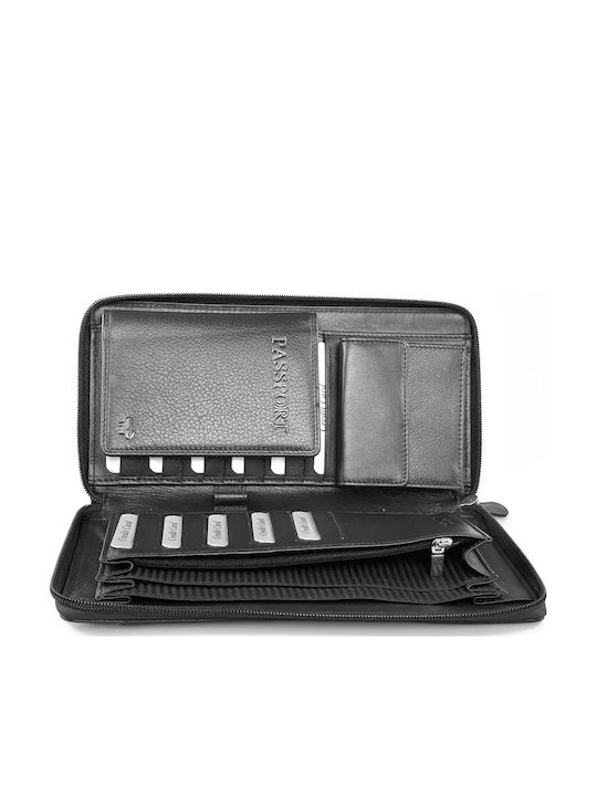 Herrenbrieftasche Leder Schwarz