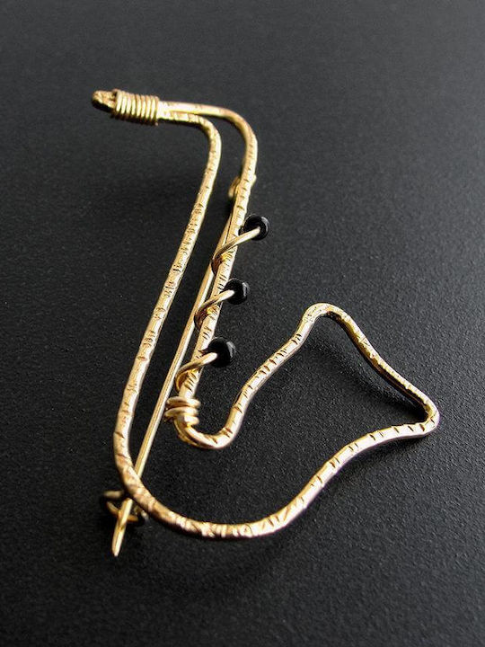 Saxophone Pin Handmade Silver 925