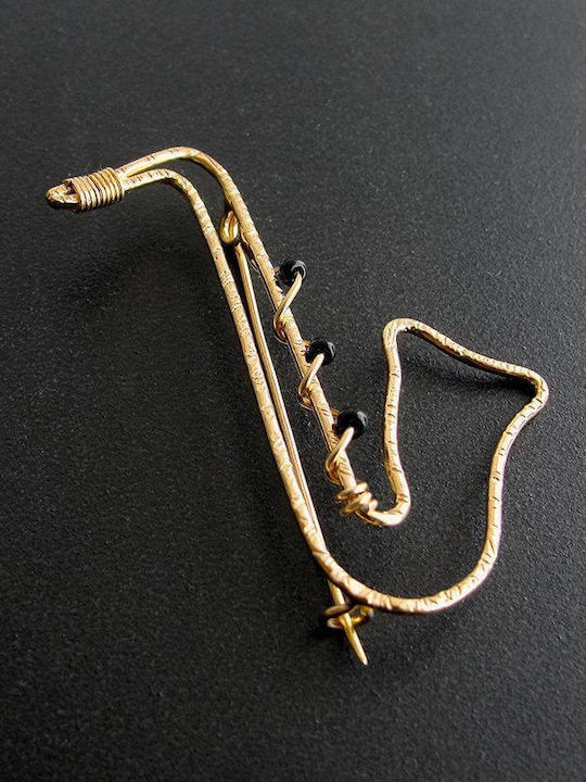 Saxophone Pin Handmade Silver 925