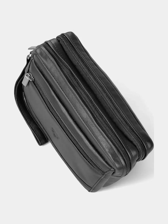 Leder Herren Handtasche Schwarz
