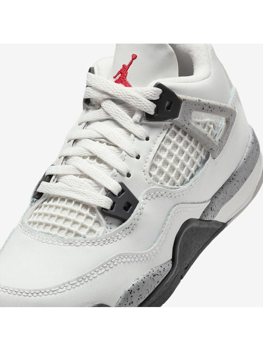 4 Retro Kids Sneakers With Velcro White