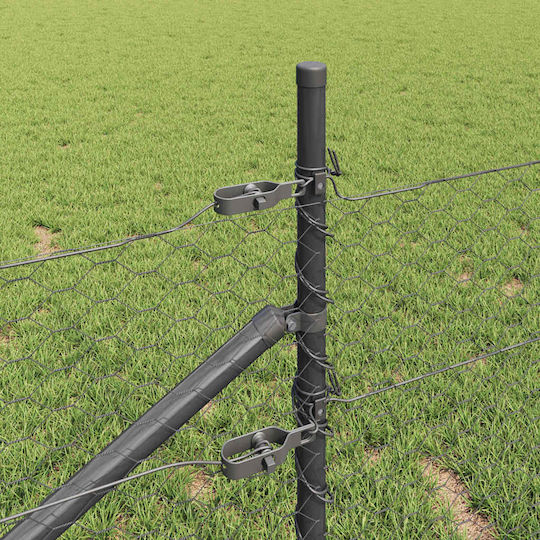 vidaXL Drahtzaun Set Grau 0.8x10m