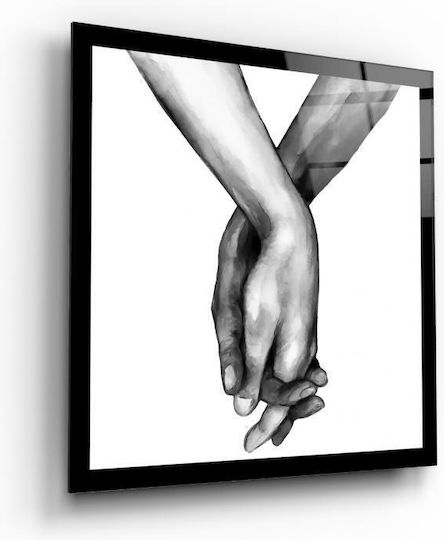 Dreifach Glas Quadrat Set Mit Wort Liebe Schwarz-Weiß (60x60cm)