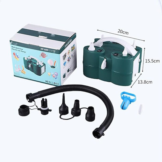 Pompă Electrică de Umflat Baloane Alista Home Două Ieșiri Accesorii Incluse 220v 600w Putere Accesorii Petrecere Verde