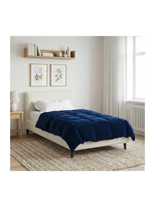 vidaXL Плик За Завивка Единичен 155x220 Тъмносин