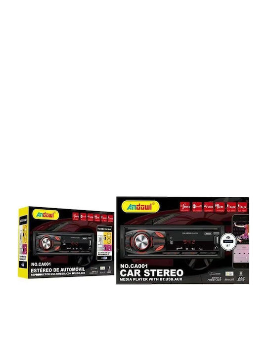 Andowl Car Audio System 1 DIN Bluetooth USB