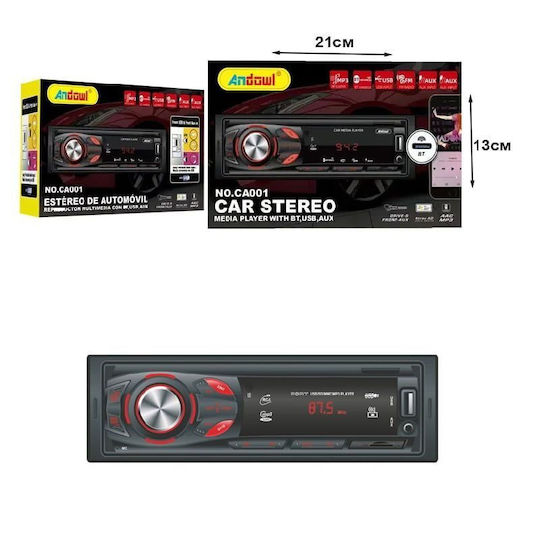 Andowl Car Audio System 1 DIN Bluetooth USB