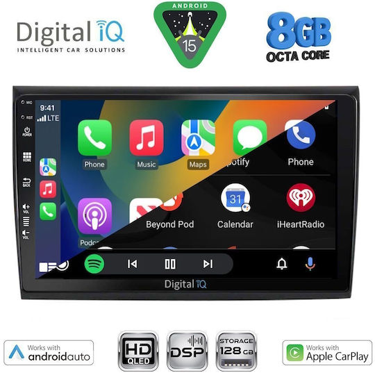 Digital IQ Car Audio System for Fiat Bravo 2007-2019 (Bluetooth/USB/WiFi/GPS/Apple CarPlay/Android Auto) with 9" Touch Screen