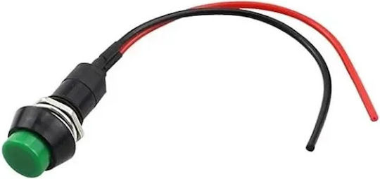 Превключвател Button On Off Ф12 Кабел 12v 24v Зелен