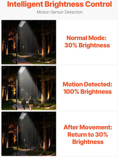 Vevor Set of 3 Solar Road Lights 8W 450lm with Motion Sensor Photocell and Remote Control IP65