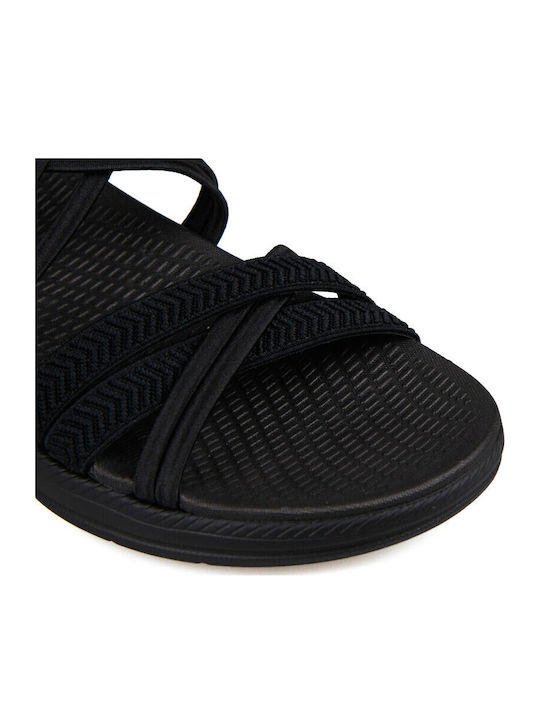 Damen Flache Schwarze Sandalen
