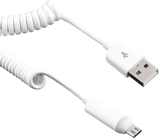 LED USB 2.0 to micro USB Cable Λευκό 1m (SAS0538W)