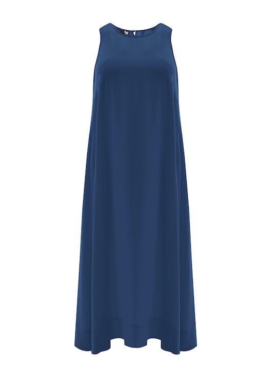 Rochie De Vară Pentru Femei Midi Albastră