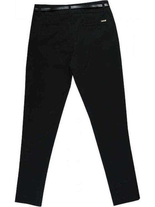 Women's Fabric Trousers in Straight Leg Black