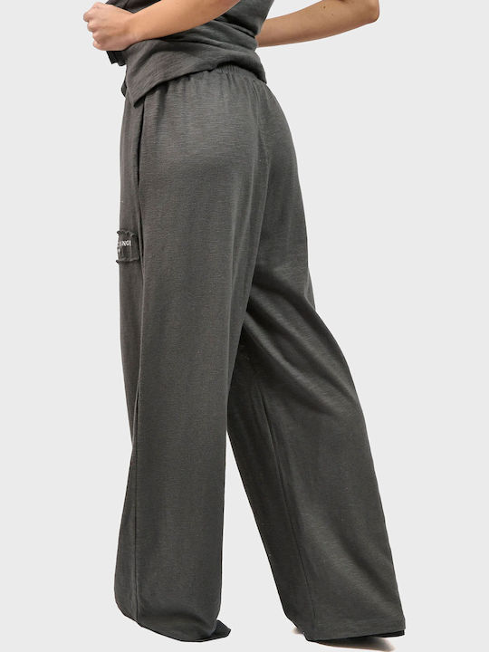 Collectiva Noir Pants Women's Fabric Trousers Grey