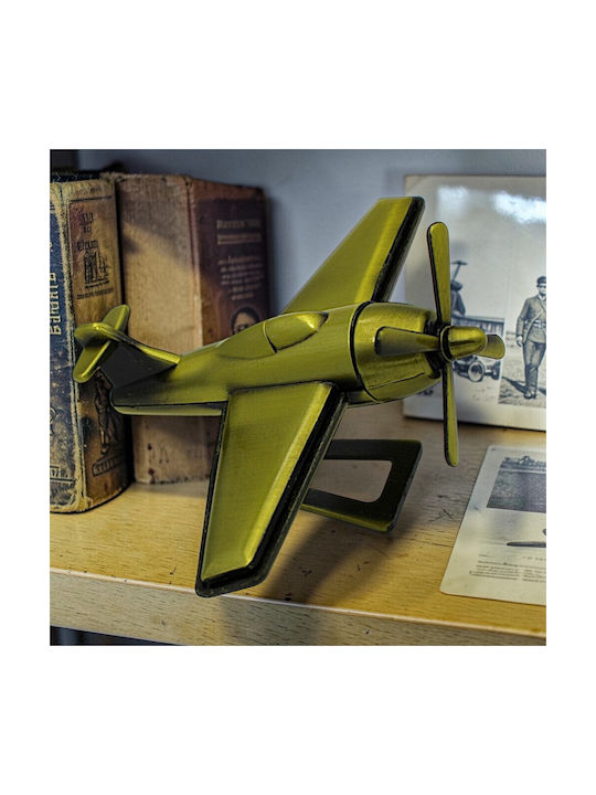 Antike Dekorative Miniatur Flugzeug Metallisch 14x3x14cm