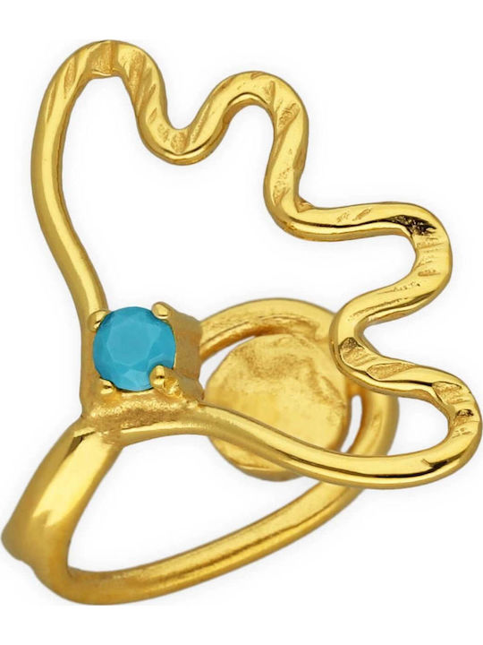 Piercing Pentru Nas Nufăr Turcoaz Zirconiu Argint 925 Handmade