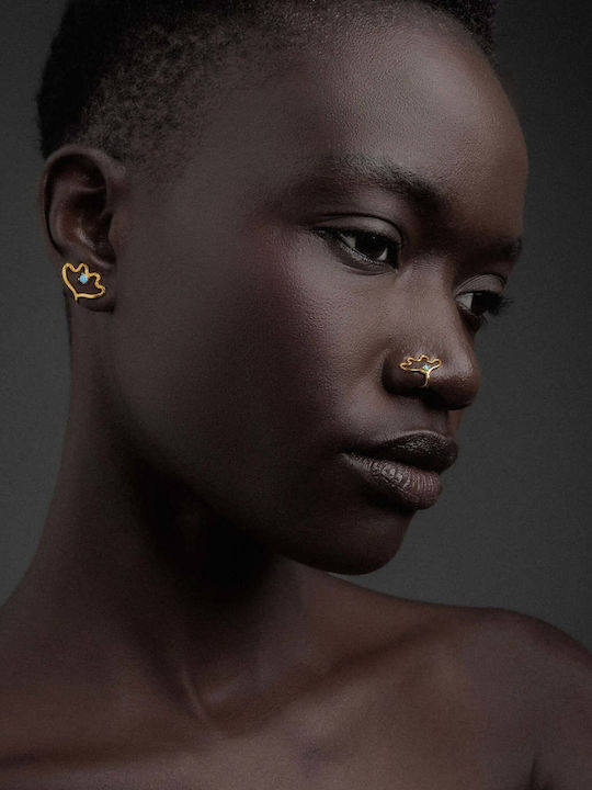 Piercing Pentru Nas Nufăr Turcoaz Zirconiu Argint 925 Handmade