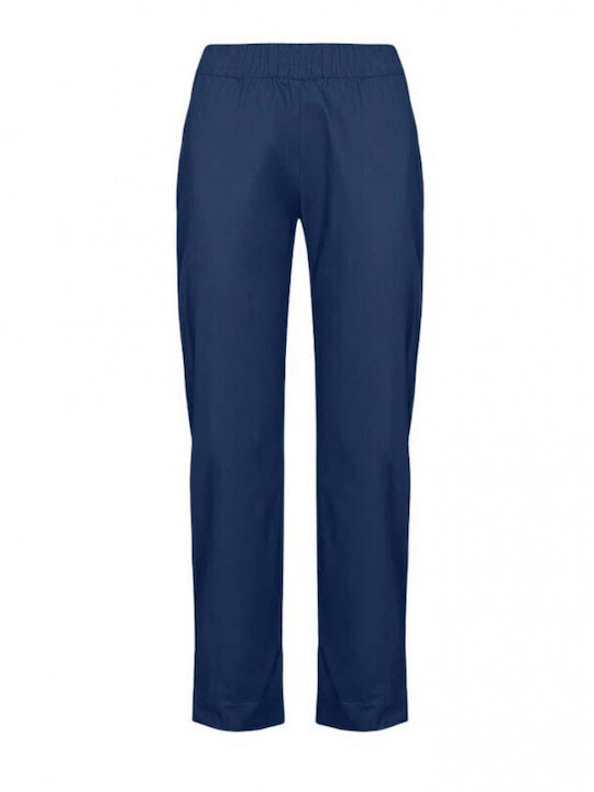 Damen Stoffhose mit Gummiband Marineblau